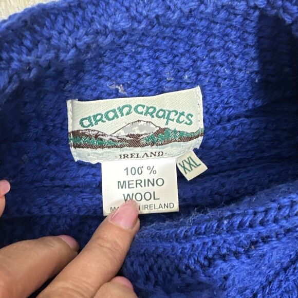 Aran Crafts Women's Irish Cable Knitted  Button-front 100% Merino Wool Size X XL - Picture 7 of 11